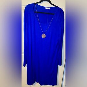 Royal Blue Pinc‎ Plus Size Dress, 2x/3x